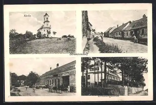 AK Stranzendorf, Blick auf die Kirche, Erholungsheim, Ortspartien