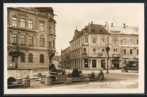 AK Amstetten /N. D., platz mit Kino