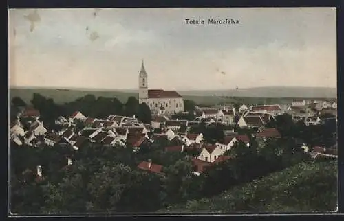 AK Marz /Márczfalva, Ortsansicht mit der Kirche