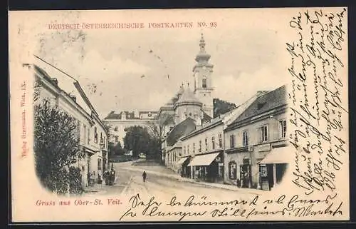 AK Ober-St. Veit, Blick zur Kirche