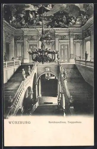 AK Würzburg, Das Treppenhaus im Residenzschloss