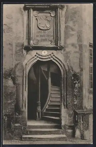 AK Würzburg, Festung Marienberg, v. Bibra Treppe