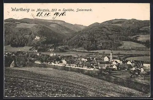 AK Wartberg im Mürztale, Teilansicht mit Kirche