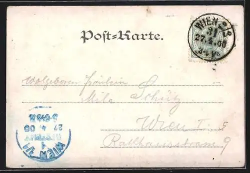 AK Wien II, Maierei Krieau Wiener Molkerei Aussenansichten, Parthie aus der Krieau