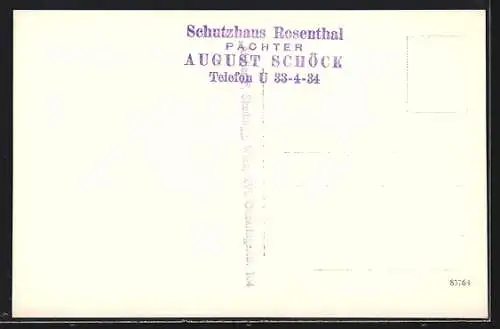 AK Wien, Restaurant Schutzhaus Rosental von August Schöck