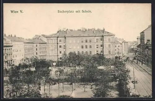 AK Wien, Bacherplatz mit Schule