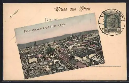 AK Wien, Panorama vom Stephansturm aus