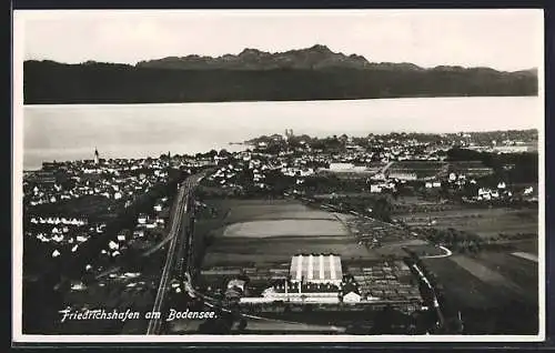 AK Friedrichshafen am Bodensee, Bergpanorama, Ortsansicht