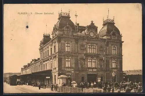 AK Plauen / Vogtland, Oberer Bahnhof