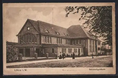 AK Löhne i. W., Blick aufs Bahnhofsgebäude