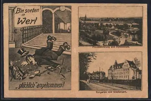 AK Werl, Prozessionsweg, Gymnasium und Gradierwerk