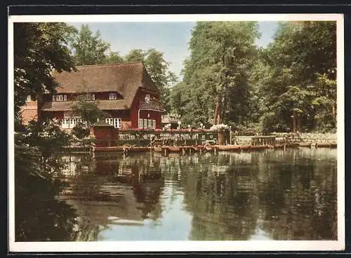 AK Berlin-Tiergarten, Café-Wirtschaft Neuer See im Grossen Tiergarten