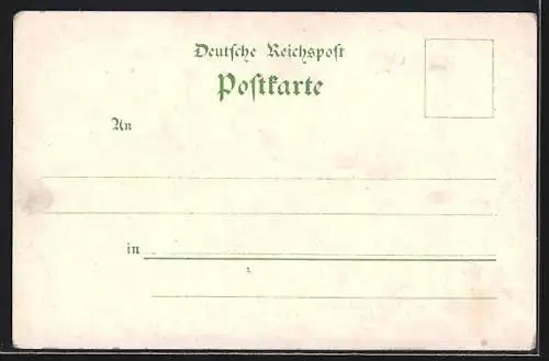 Lithographie Hannover, Bahnhof, Post, Ständehaus, Kriegerdenkmal