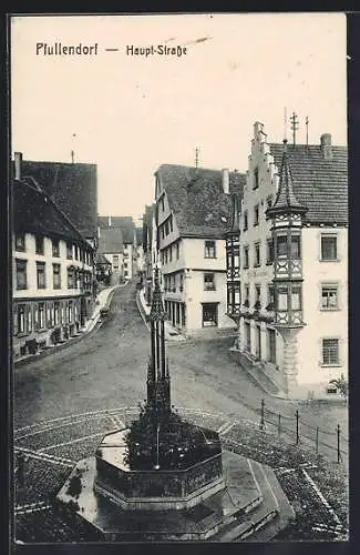 AK Pfullendorf, Strassenpartie mit Denkmal