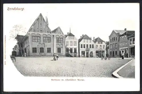 AK Rendsburg, Rathaus mit Altstädter Markt