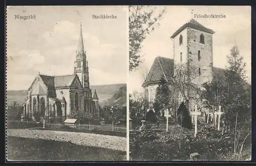 AK Nagold, Stadtkirche & Friedhofkirche