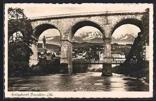 AK Traunstein, Gesamtansicht durch die Brücke