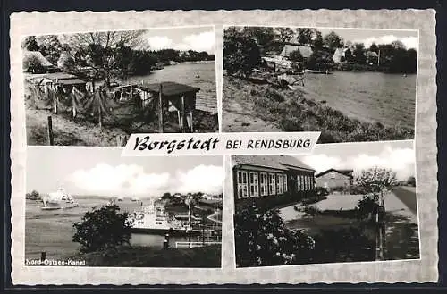 AK Borgstedt, Nord-Ostsee-Kanal, Fischernetze, Strassenpartie