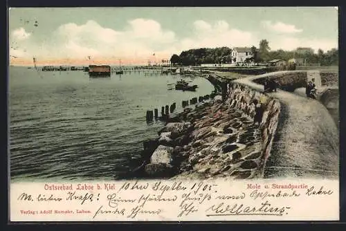 AK Laboe, Strandpartie mit Mole