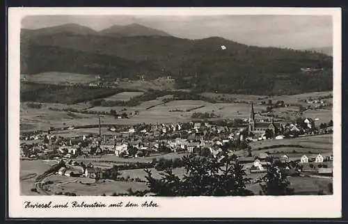 AK Zwiesel / bayr. Wald, Blick über die Ortschaft auf den Rabenstein