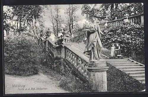 AK Würzburg, Partie aus dem Kgl. Hofgarten