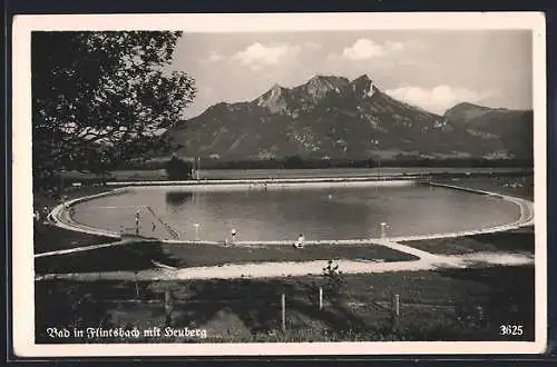 AK Flintsbach / Inn, Badeanstalt mit Heuberg