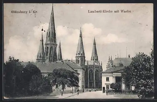 AK Oldenburg / O., Lamberti-Kirche mit Wache