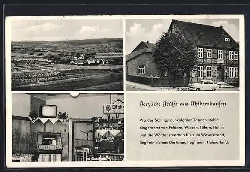 AK Ahlbershausen, Ortsansicht, Gasthaus Heinrich Kohle