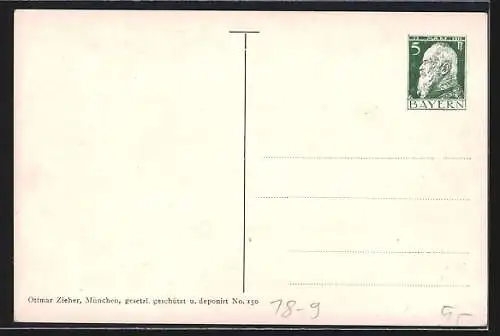 AK Prinzregent Luitpold, Briefmarken, Krone, Ganzsache Bayern