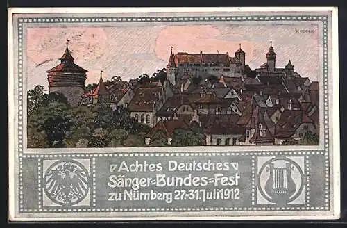 AK Nürnberg, VIII. Deutsches Sängerbundesfest, 27. - 31. Juli 1912, Ganzsache Bayern