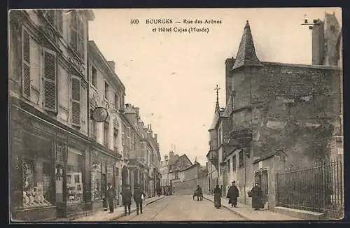 AK Bourges, Rue des Arènes et Hôtel Cujas, Musée