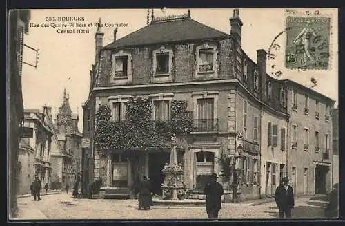 AK Bourges, Rue des Quatre-Piliers et Rue Coursalon, Central Hôtel