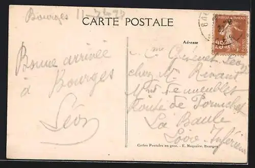 AK Bourges, Rue des Quatre-Piliers et Rue Coursarlon avec Central Hôtel