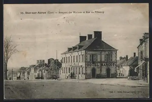 AK Dun-sur-Auron, Rempart des Minimes et Rue de Pillemoy avec Hôtel Margot