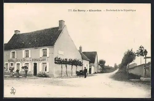 AK Givardon, Boulevard de la République mit Hôtel du Blanq et Dumailby