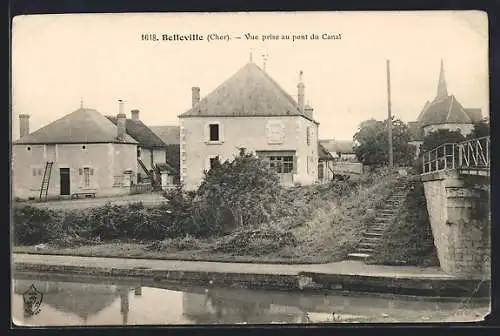 AK Belleville, Vue prise au pont du Canal