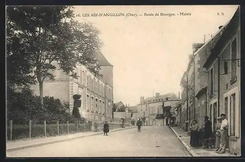 AK Les Aix-d`Angillon, Route de Bourges, Mairie