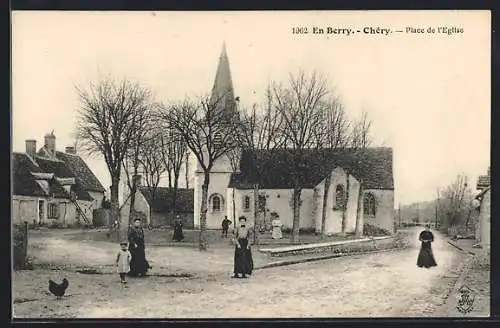 AK Chéry, Place de l`Église en Berry