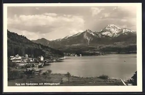 AK Egg am Faakersee, Ortspartie aus der Vogelschau