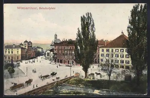 AK Winterthur, Blick auf den Bahnhofsplatz