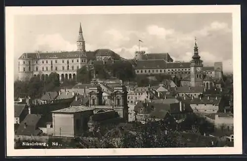 AK Nikolsburg, Ortspartie mit Schloss