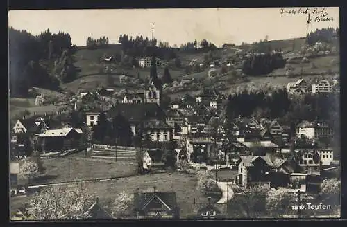 AK Teufen, Ortsansicht mit zentraler Kirche