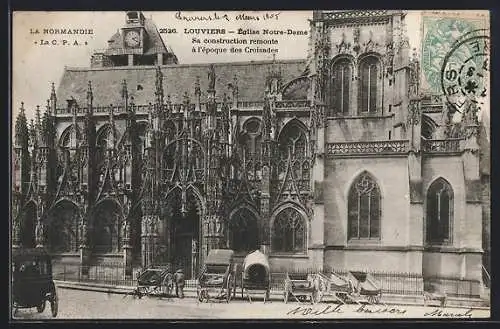 AK Louviers, Église Notre-Dame à l`époque des Croisades