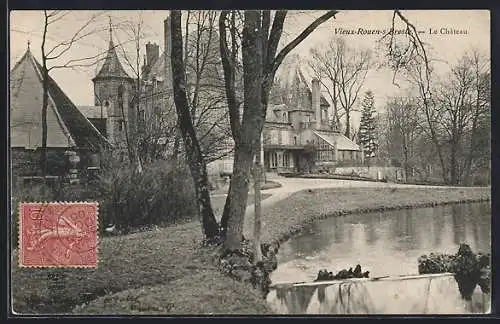 AK Vieux-Rouen-sur-Bresle, Le Château et son étang en hiver