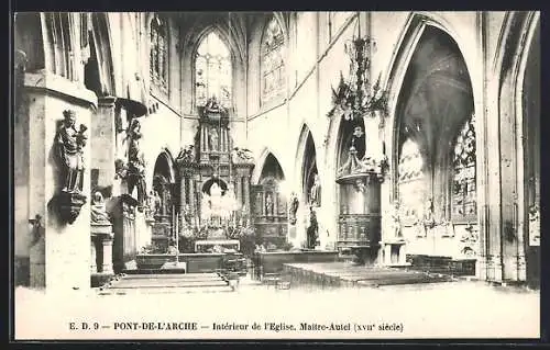 AK Pont-de-l`Arche, Intérieur de l`Église, Maître-Autel, XVIIe siècle