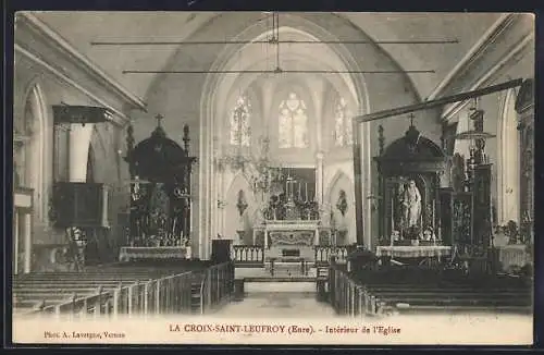 AK La Croix-Saint-Leufroy, Intérieur de l`Église