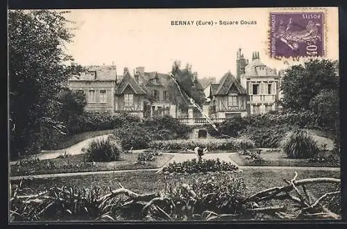 AK Bernay, Square Gouas et jardin fleuri