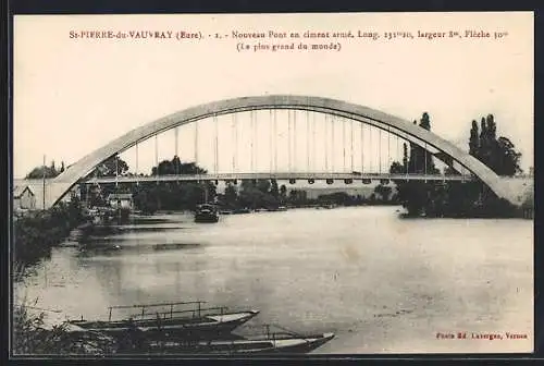 AK St-Pierre-du-Vauvray, Nouveau pont en ciment armé, le plus grand du monde