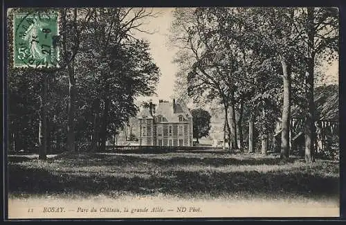 AK Rosay, Parc du Château, la grande Allée