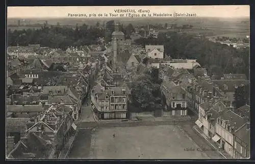 AK Verneuil, Panorama pris de la Tour de l`Église de la Madeleine, Saint-Jean